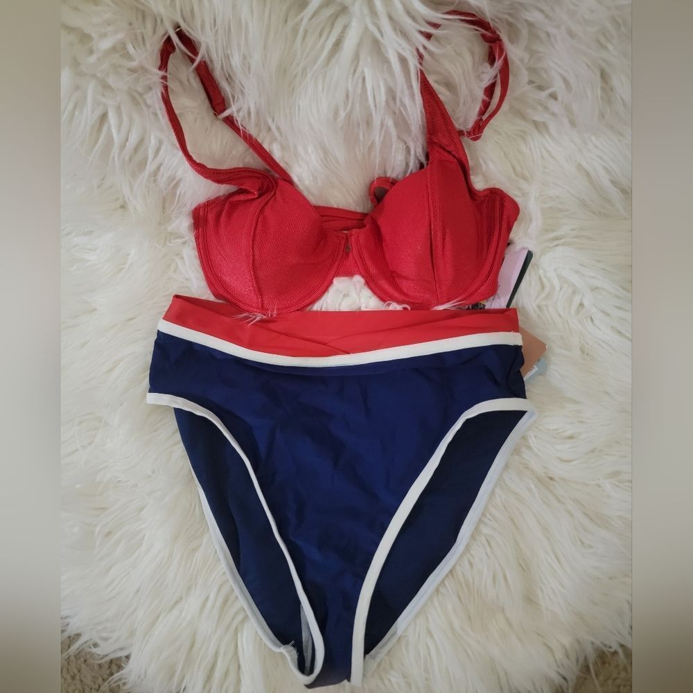 🆕️👙Red, White, & Blue Bikini Set, Sz L (12-14)